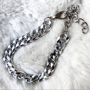 New! Edgy Cuban style silver bangle